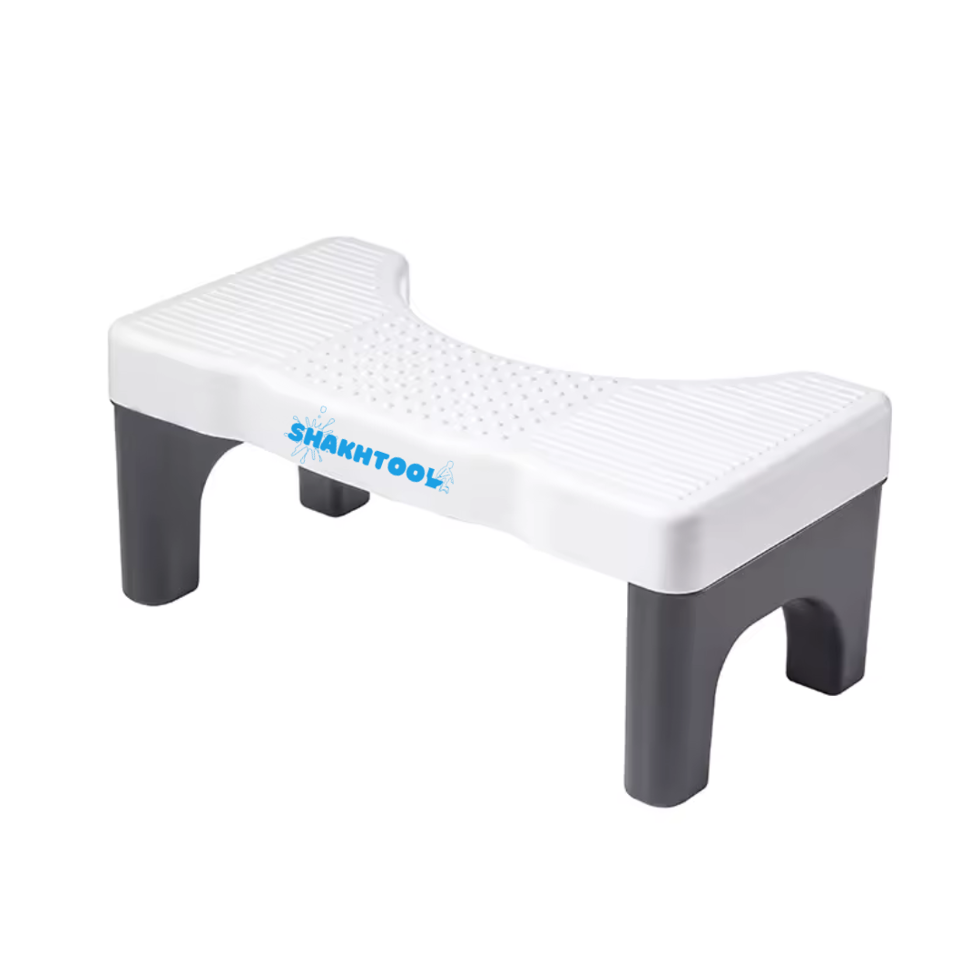 Ergonomic Toilet Stool for natural toilet squatting while pooping – adjustable toilet squat tool for better digestion and constipation relief - Black and White