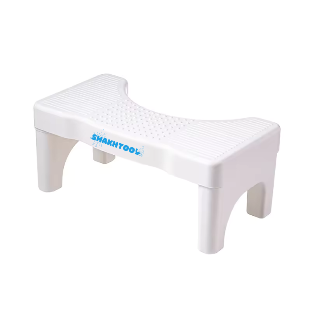 Ergonomic Toilet Stool for natural toilet squatting while pooping – adjustable toilet squat tool for better digestion and constipation relief- white